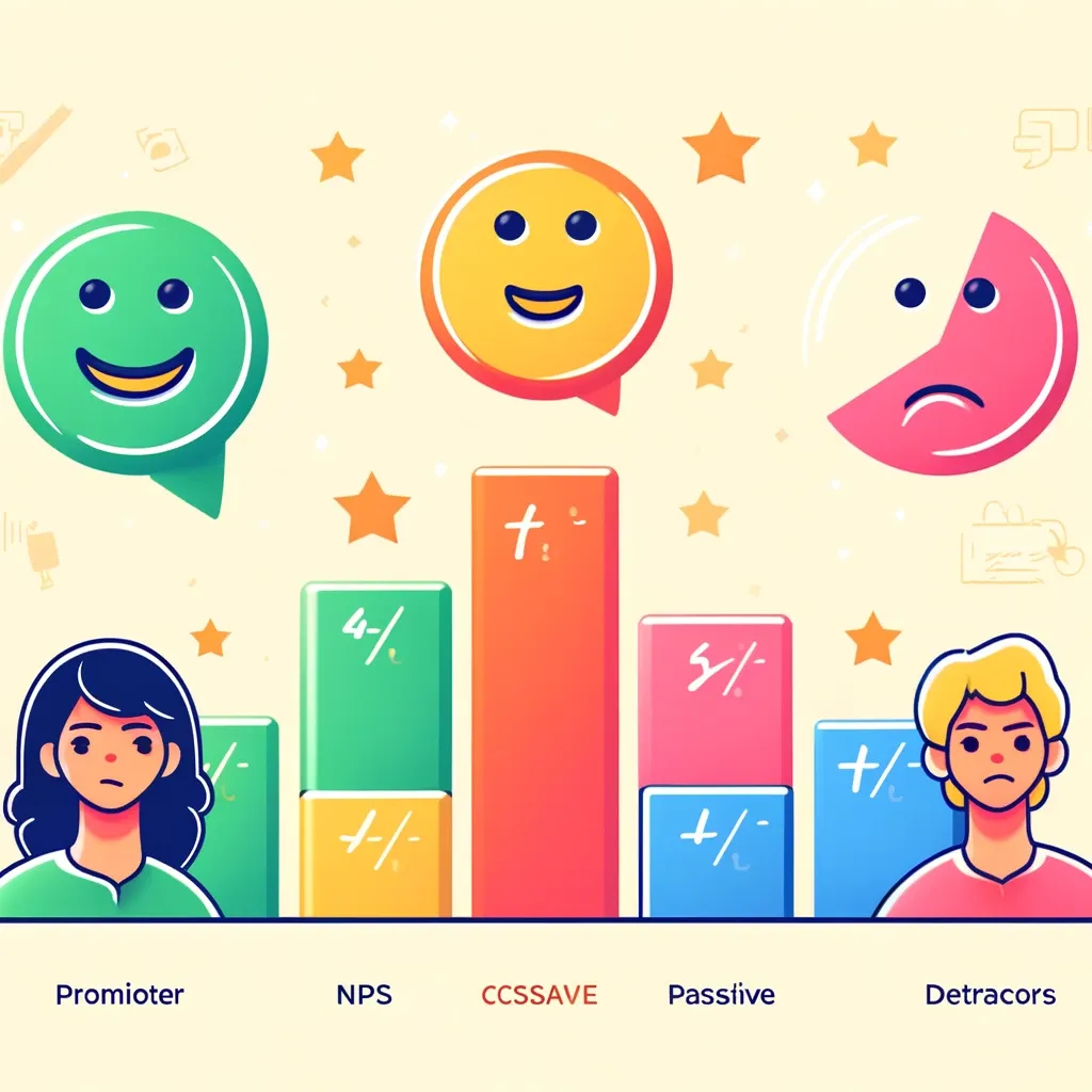 Grafico NPS con promotori, passivi e detrattori rappresentati da faccine